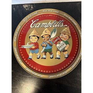 Vintage Retro Kitchen Style Campbell's Chicken Soup Tin Metal Serving Tray 1995